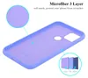 A purple phone case is shown with close-up views and a diagram illustrating its layers. Náhled obrázku produktu