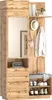 Compacte garderobe met spiegel en zitbank, garderobe voor Productafbeelding-voorbeeld 1