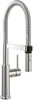 A stainless steel kitchen faucet with a flexible spout and pull-down spray head, shown against a white background. Anteprima dell’immagine prodotto