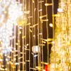 A close-up view of a string of warm white LED lights, with some blurred white lights in the background. Podgląd zdjęcia produktu