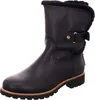A black leather winter boot with fur trim and a buckle detail. Anteprima dell’immagine prodotto