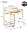 Merax Etagenbett 90x200 cm mit Treppe, Hochbett mit Dach Produktbild-Vorschau 7