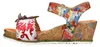 Laura Vita Damen Sandalette Leder Blüten Keilabsatz in Produktbild-Vorschau 3