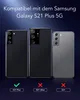 Three Samsung Galaxy phones are shown side-by-side, with compatibility indicators below each. The text at the top states compatibility with Samsung Galaxy S21 Plus 5G. Produktbild-Vorschau