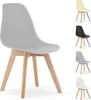 Šedá židle ATRI s dřevěnými nohami, ergonomická, do Náhled obrázku produktu 3