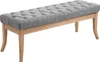 A tufted upholstered bench with a wooden frame against a white background. Náhled obrázku produktu