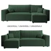 Two views of a green sectional sofa, one above the other, with text in between. Produktbild-Vorschau