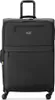 A black Delsey Paris trolley suitcase is shown from the front.