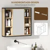 A bathroom cabinet with a mirror and shelves, mounted above a sink. Produktbild-Vorschau