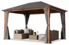 Gartenpavillon 3x4 m Holzoptik, Stahldach Hardtop 4 Produktbild-Vorschau 1