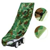A camouflage-patterned lawnmower cover draped over a lawnmower. Produktbild-Vorschau