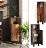 A collage of a wooden cabinet in a room setting and a standalone view of the cabinet. Náhled obrázku produktu