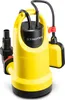 A yellow and black submersible pump with a float switch is shown against a white background. Produktbild-Vorschau