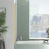 Pare baignoire Rabattable 80x140cm - Profilé Or Doré Brossé Voir les images du produit 2