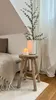 Rustikaler Teakholz Hocker Sitzhocker Holzhocker Produktbild-Vorschau 5