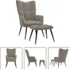 The Living Store Relax kreslo s otomanom svetlosivý zamat Náhľad obrázku produktu 10