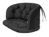 A dark gray tufted seat and back cushion set for outdoor furniture. Náhľad obrázku produktu