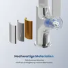 A close-up illustration of a kitchen faucet with cutaway views of different material options and text highlighting product features. Anteprima dell’immagine prodotto