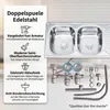 Mucola Doppelspüle Küchenspüle SilberSpülbecken Produktbild-Vorschau 11