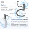 Diagram and description of a kitchen sink siphon and soap dispenser. Produktbild-Vorschau