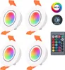 4 kusy 3W RGB LED zapuštěné reflektory Stmívatelné dálkové Náhled obrázku produktu 1