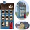LS-LebenStil Lichterhaus Nyhavn 20cm Blau Braun Keramik Produktbild-Vorschau 1