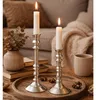 2er Set Tischkerzenständer Kerzenleuchter Metall Silber H21/31cm Produktbild-Vorschau