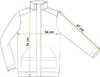 A diagram of a jacket with measurements indicated. Náhľad obrázku produktu