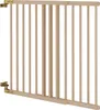 A wooden baby gate with gold hinges, shown against a white background. Produktbild-Vorschau