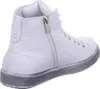 A white high-top sneaker shown from the side and slightly from the back. Produktbild-Vorschau