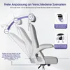 Diagram showing the adjustable angles and features of an office chair. Produktbild-Vorschau