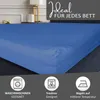 Spannbettlaken Jersey 90-100x200 Blau 100% Baumwolle Produktbild-Vorschau 3