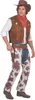 Costume classico da cowboy Wild West marrone-bianco - M Anteprima dell’immagine prodotto 3