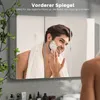 Armoire de salle de bain HOMCOM avec 3 portes miroir, Voir les images du produit 1