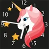 Wallario Design Wanduhr Einhorn Muster - Süße rosa Produktbild-Vorschau 1