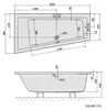 Raumspar Badewanne ANDRA, 180x90x45cm, links, schwarz matt Produktbild-Vorschau 3