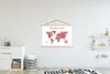 MuchoWow® Textilposter Weltkarte - Rot - Zitat 120x80 cm Produktbild-Vorschau 2