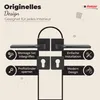 A marketing image showcasing door handles and related accessories with descriptive text. Produktbild-Vorschau