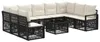 Gartensofa-set 10 pcs Schwarz Poly-Rattan Produktbild-Vorschau 1