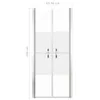 vidaXL Porta della doccia semi-opaca ESG 96x190 cm Anteprima dell’immagine prodotto 5