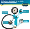 A detailed diagram of a tire pressure gauge with callouts highlighting its features. Náhľad obrázku produktu
