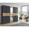Kleiderschrank mit Spiegel, 225 cm breit modern in graphit Produktbild-Vorschau 4