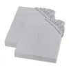 Two grey fitted sheets are stacked on top of each other against a white background. Produktbild-Vorschau