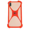 A red and clear phone case with a circular accent in the center, shown against a white background. Produktbild-Vorschau