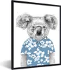 MuchoWow® Gerahmtes Poster Koala - Blumen - Sommer - Blau Produktbild-Vorschau 1