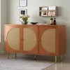 Sweiko Sideboard mit 3 Rattan verzierten Türen Kommode Produktbild-Vorschau 6
