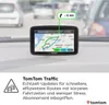 A car navigation device displaying a map with traffic information, placed on a car dashboard. Podgląd zdjęcia produktu