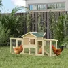 PawHut kippenhok, houten kippenhuis, 204x85x93 cm, met Productafbeelding-voorbeeld 2