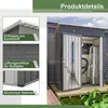 GIHAUVIA Metall Gerätehaus grau 140x72,4x182 cm (B x T x H) Produktbild-Vorschau 5