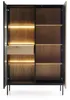 An open cabinet with shelves and a drawer, illuminated by LED lights. Náhled obrázku produktu